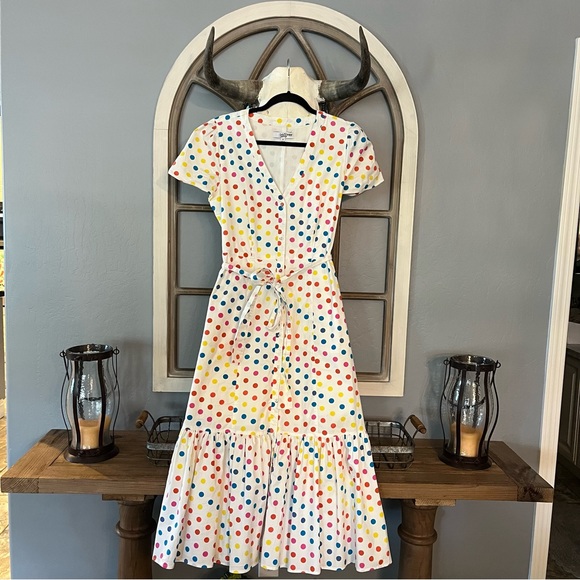 *SOLD* Dipping Dot Minnie Rainbow Candy Dress - Picture 5 of 8